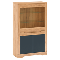 Vitrina C, stejar craft auriu / grafit gri, FIDEL-Dacenergy.ro
