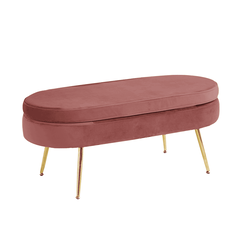 Scaun de lux, ţesătură de catifea roz / crom auriu, Art-deco, NOBLIN TABURET TIP 2-Dacenergy.ro