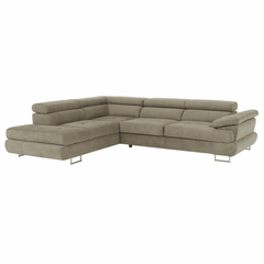 Set canapea, maro deschis melanj, material textil, stânga, BUTON P-Dacenergy.ro