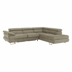 Set canapea cu spaţiu de depozitare, maro deschis melanj, material textil, dreapta, BUTON R-Dacenergy.ro