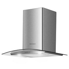 Hota incorporabila decorativa, finisaj otel inoxidabil si sticla, putere de absorbtie 350m3/h, 65W, 3 trepte, 2 Led-uri de iluminat, 60x47 cm, argintiu-Dacenergy.ro