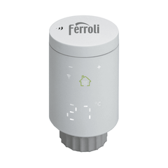 Cap termostat smart pentru calorifer Ferroli, Wi-Fi, control de la distanta, siguranta pentru copii, detectare fereastra deschisa, afisaj digital, programabil, alb, Numar piese: 1-Dacenergy.ro