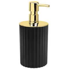 Dozator sapun lichid, pentru baie sau bucatarie, fabricat din polipropilena si ABS, 0.4 L, negru si auriu, Culoare: Negru, Auriu-Dacenergy.ro