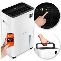 Dezumidificator, cu compresor, afisaj, panou de control tactil, higrostat, filtru de particule, cronometru de 24 de ore, dezumidificare, dezumidificare continua, uscare rufe, Wi-Fi, 140 m³/h, 20 l/24 h-Dacenergy.ro