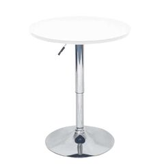 Masă de bar cu înălţime reglabilă, alb, diametru 60 cm, BRANY 2 NEW-Dacenergy.ro