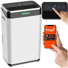 Dezumidificator de aer cu compresor, aplicatiei Tuya/Smart Life, WiFi, blocare copii, indicator LED, capacitate de dezumidificare de pana la 25 litri/zi, rezervor de 6,5 l, 180 m³/h-Dacenergy.ro