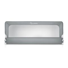 Bariera de protectie pat copii, cadru durabil din otel, plasa durabila si respirabila, 100% poliester, sistem de blocare, husa lavabila, 200 x 70-83 cm, gri-Dacenergy.ro