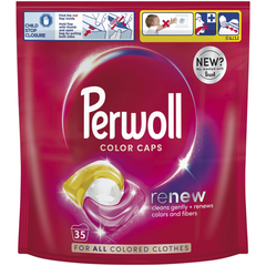 ​Detergent de rufe capsule, Perwoll Renew Color, protectie pentru culori, ingrijirea fibrelor, 35 spalari, Parfum	: Color Caps Renew-Dacenergy.ro