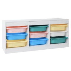 Organizator cu cutii de depozitare, alb/mix de culori, TRIMAL NEW-Dacenergy.ro