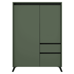 Comodă, verde smoke/negru, LONGY REG2D1S1K-Dacenergy.ro