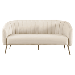 Canapea de design cu 3 locuri, ţesătură Velvet bej/gold crom-auriu, BAGY-Dacenergy.ro