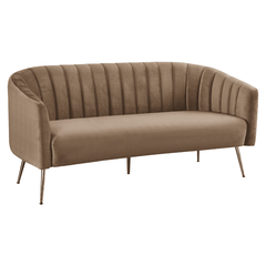Canapea de design cu 3 locuri, ţesătură Velvet maro/gold crom-auriu, BAGY-Dacenergy.ro