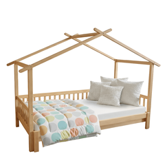 Pat Montessori cu pat suplimentar, natural, 90x200, KESIO-Dacenergy.ro