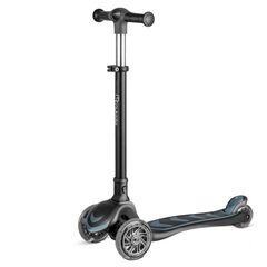 Trotineta de echilibru cu trei roti, material ghidon din aluminiu, inaltimea reglabila a ghidonului, iluminare LED colorata a rotilor, cu scaun de echilibru, greutate maxima utilizator 50 kg, neagra, Culoare: Negru-Dacenergy.ro