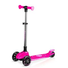 Trotineta de echilibru cu trei roti, material ghidon din aluminiu, inaltimea reglabila a ghidonului, iluminare LED, greutate maxima utilizator 50 kg, punte fluorescenta, roz, Culoare: Roz, Fosforescent-Dacenergy.ro
