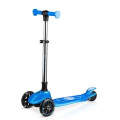 Trotineta de echilibru cu trei roti, material ghidon din aluminiu, inaltimea reglabila a ghidonului, iluminare LED, greutate maxima utilizator 50 kg, punte fluorescenta, albastra, Culoare: Albastru, Fosforescent-Dacenergy.ro