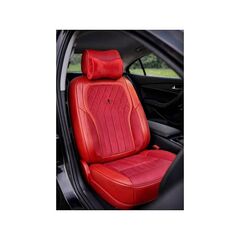 Huse scaune auto universale 9D premium imitatie piele si alcantara  rosu Cod: 1213-2-Dacenergy.ro