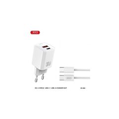 Incarcator retea PD30W XO cu  2 USB cu cablu USB tip C  Cod:XO-L149C-Dacenergy.ro