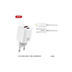Incarcator retea PD 30W XO cu 2 usb si cablu lightning compatibil iphone Cod: XO-L149A-Dacenergy.ro