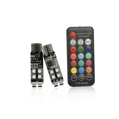 Set 2 becuri pozitie RGB T10 cu telecomanda 10 LED SMD2835 12V Cod: ZC-RF1-Dacenergy.ro