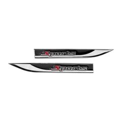Set 2 ornamente metalice auto Sports crom cu negru Cod: JST-05-Dacenergy.ro