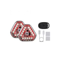 Set 2 lampi magnetice triunghi flash cu telecomanda si baterie reincarcabila RGB+W Cod: HH-037-Dacenergy.ro