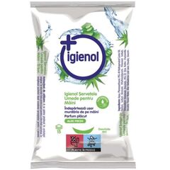 Servetele umede maini Igienol, antibacteriene, extract aloe, 6 pachete x 15, 90 bucati, portabil, verde-Dacenergy.ro