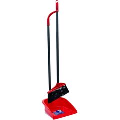 Faras cu matura Vileda, plastic si metal, maner lung, 1 set, rosu si negru-Dacenergy.ro