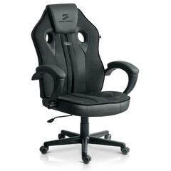 Scaun de gaming, tapiteria EmbrONE™, design ergonomic, reglare a inaltimii, 108-120 cm, baza stabila si roti netede, negru-Dacenergy.ro