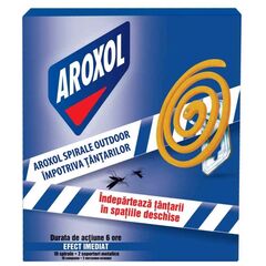 Spirale anti tantari Aroxol, outdoor, 10 bucati, 8 ore actiune-Dacenergy.ro
