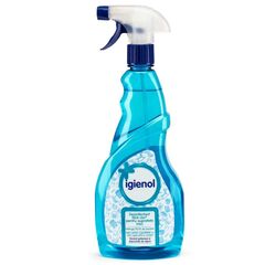 Solutie dezinfectanta suprafete mici Igienol, lichid fara clor, antibacterian, parfum marin, 750 ml, pulverizator, albastru-Dacenergy.ro
