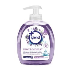 Sapun lichid Igienol, formula antibacteriana, parfum lavanda, 300 ml, pompita, mov-Dacenergy.ro
