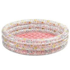 Piscina gonflabila, realizata din pvc, 3 inele gonflabile, model floral, 86 x 25 cm, multicolor-Dacenergy.ro