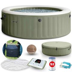 Spa gonflabil cu hidromasaj pentru 6 persoane, 3 straturi cu fibre FiberTech, prelata de protectie, pompa de filtrare incorporata, panou de control modern, 1098 litri, 216 x 71 cm-Dacenergy.ro