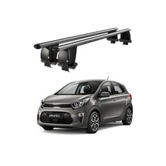 Bare transversale portbagaj auto aluminiu compatibile plafon neted Kia Picanto JA 2017-> argintii sau negre Cod: CB200101 Kit-108-Dacenergy.ro