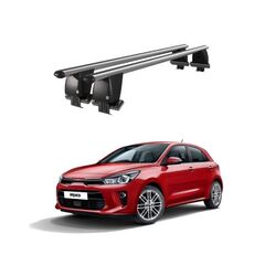 Bare transversale portbagaj auto aluminiu compatibile plafon neted Kia Rio YB Hatchback 2017-> argintii sau negre Cod: CB200101 Kit-108-Dacenergy.ro