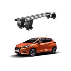 Bare transversale portbagaj auto aluminiu compatibile plafon neted Nissan Micra K14 2017-> argintii sau negre Cod: CB200101 Kit-108-Dacenergy.ro