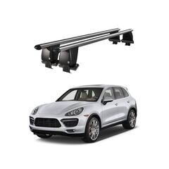 Bare transversale portbagaj auto aluminiu compatibile plafon neted Porsche Cayenne 92A 2011-2017 argintii sau negre Cod: CB200101 Kit-102-Dacenergy.ro