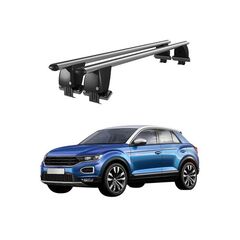 Bare transversale portbagaj auto aluminiu compatibile plafon neted Volkswagen T-Rock 2018-> argintii sau negre Cod: CB200101 Kit-102-Dacenergy.ro