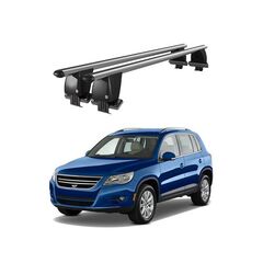 Bare transversale portbagaj auto aluminiu compatibile plafon neted Volkswagen Tiguan I 5N 2007-2011 argintii sau negre Cod: CB200101 Kit-101-Dacenergy.ro