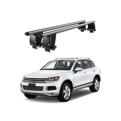 Bare transversale portbagaj auto aluminiu compatibile plafon neted Volkswagen Touareg II 7P 2010-2013 argintii sau negre Cod: CB200101 Kit-102-Dacenergy.ro