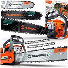 Drujba Benzina Humberg, Motor 2 Timpi 58 cm3 / 2.3 kW, Sina max 50 cm, Set 2 Sine Ghidaj 16 si 20 Inch-Dacenergy.ro
