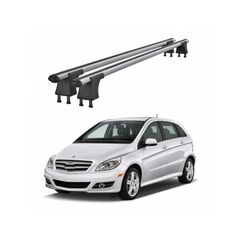Set bare transversale aluminiu cu prindere in puncte fixe compatibile Mercedes Clasa B W245 2005-2011 negre sau argintii Cod: 120101 Kit 202-Dacenergy.ro