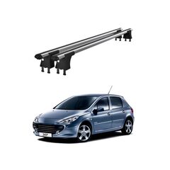 Set bare transversale aluminiu cu prindere in puncte fixe compatibile Peugeot 307 2001-2009 negre sau argintii Cod: 120101 Kit 202-Dacenergy.ro