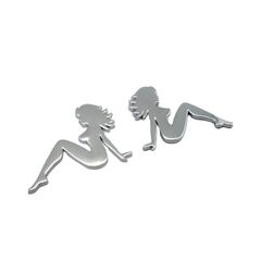 Abtibild doua fete auto argintiu relief set Cod: DZ-65-Dacenergy.ro