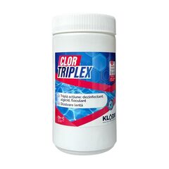 Clor lent piscina Kloer, tablete Triplex cu tripla actiune dezinfectant algicid si floculant, 92% Simclosen, dizolvare lenta, tratament apa pentru toate tipurile de piscine, 1 kg-Dacenergy.ro