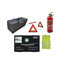 Kit siguranta auto complet trusa cutie neagra 2 triunghiuri vesta geanta  stingator cu manometru  Runkit-Dacenergy.ro
