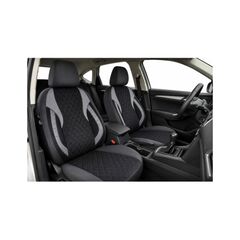 Huse scaune auto universale Premium fractionate fata spate negre cu gri antracit compatibile dimensiuni standard Cod: HNG1101-6-Dacenergy.ro