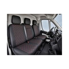 Huse scaune auto compatibile Fiat Ducato 2006-> 2+1 Premium Imitatie Piele Romb-Dacenergy.ro