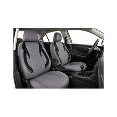 Huse scaune auto universale Premium fractionate fata spate gri cu negru compatibile dimensiuni standard Cod: HNG1101-5-Dacenergy.ro